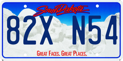 SD license plate 82XN54