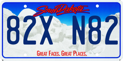 SD license plate 82XN82