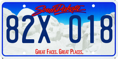 SD license plate 82XO18