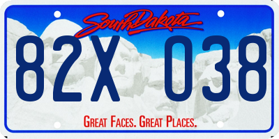 SD license plate 82XO38