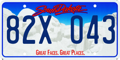 SD license plate 82XO43