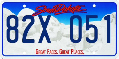 SD license plate 82XO51