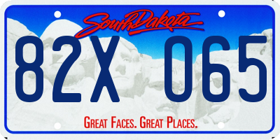 SD license plate 82XO65