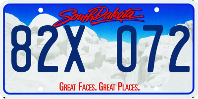 SD license plate 82XO72