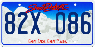 SD license plate 82XO86