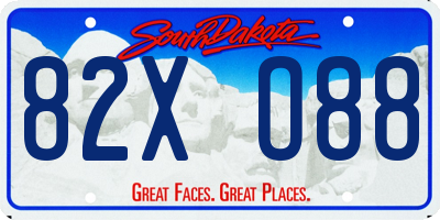 SD license plate 82XO88