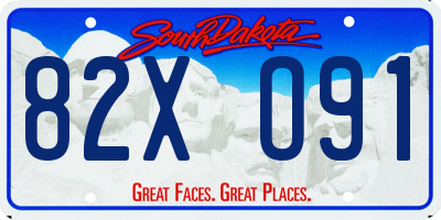 SD license plate 82XO91