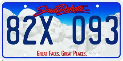 SD license plate 82XO93