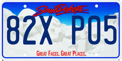 SD license plate 82XP05