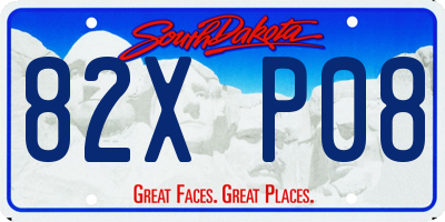SD license plate 82XP08