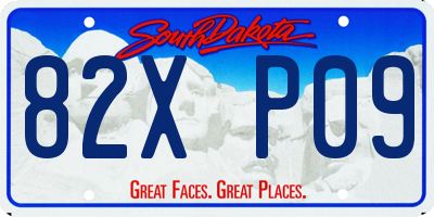 SD license plate 82XP09