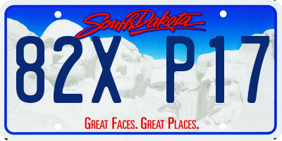 SD license plate 82XP17
