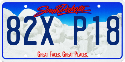 SD license plate 82XP18
