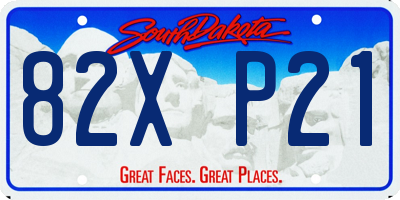 SD license plate 82XP21