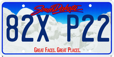 SD license plate 82XP22