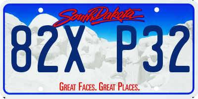 SD license plate 82XP32