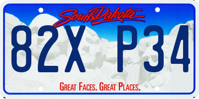 SD license plate 82XP34