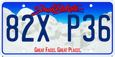 SD license plate 82XP36