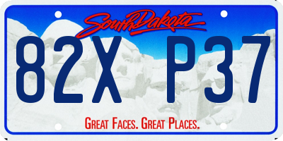 SD license plate 82XP37