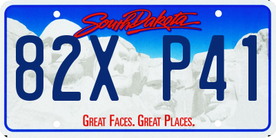 SD license plate 82XP41