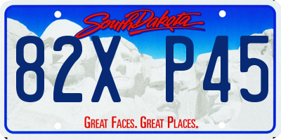 SD license plate 82XP45