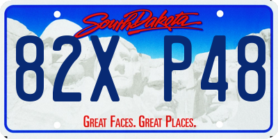SD license plate 82XP48