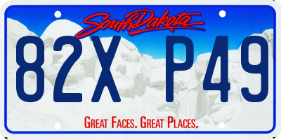 SD license plate 82XP49