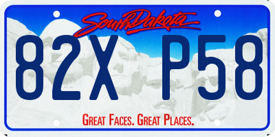 SD license plate 82XP58