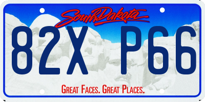 SD license plate 82XP66