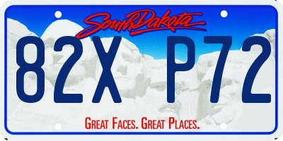 SD license plate 82XP72