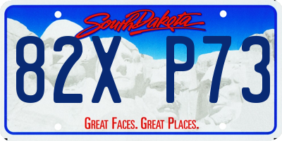 SD license plate 82XP73
