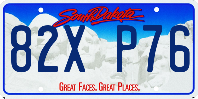 SD license plate 82XP76