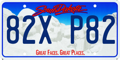 SD license plate 82XP82