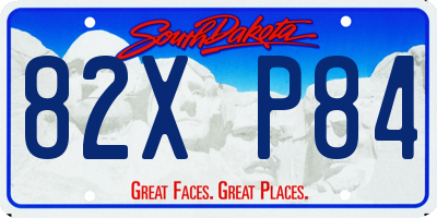 SD license plate 82XP84