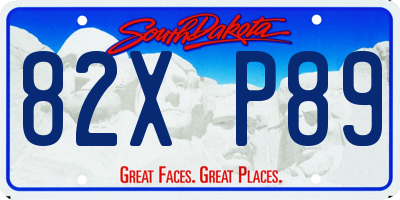 SD license plate 82XP89