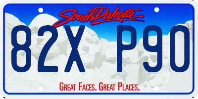 SD license plate 82XP90