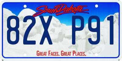 SD license plate 82XP91