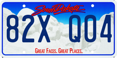 SD license plate 82XQ04