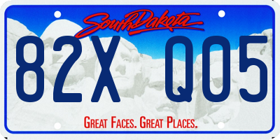 SD license plate 82XQ05