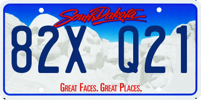 SD license plate 82XQ21