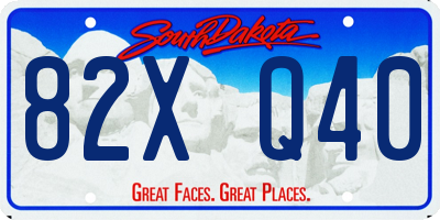 SD license plate 82XQ40