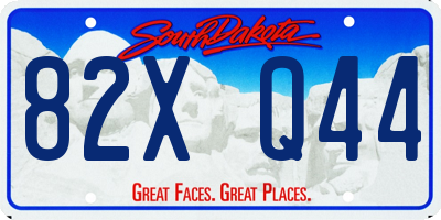 SD license plate 82XQ44