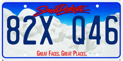 SD license plate 82XQ46