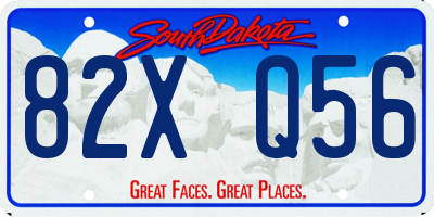 SD license plate 82XQ56