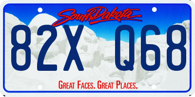 SD license plate 82XQ68
