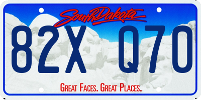 SD license plate 82XQ70