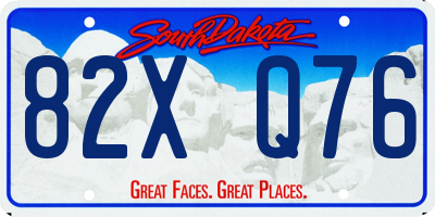 SD license plate 82XQ76