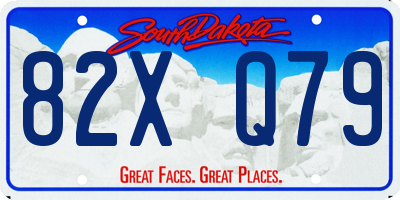 SD license plate 82XQ79