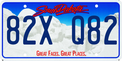 SD license plate 82XQ82