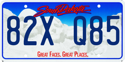 SD license plate 82XQ85